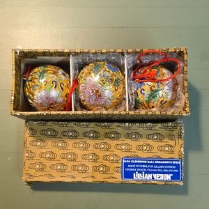 Gold and Multicolor Cloisonné Ornaments